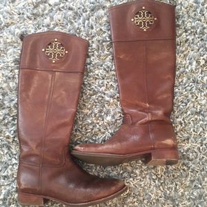 STUNNING brown leather  Tory Burch riding boots
